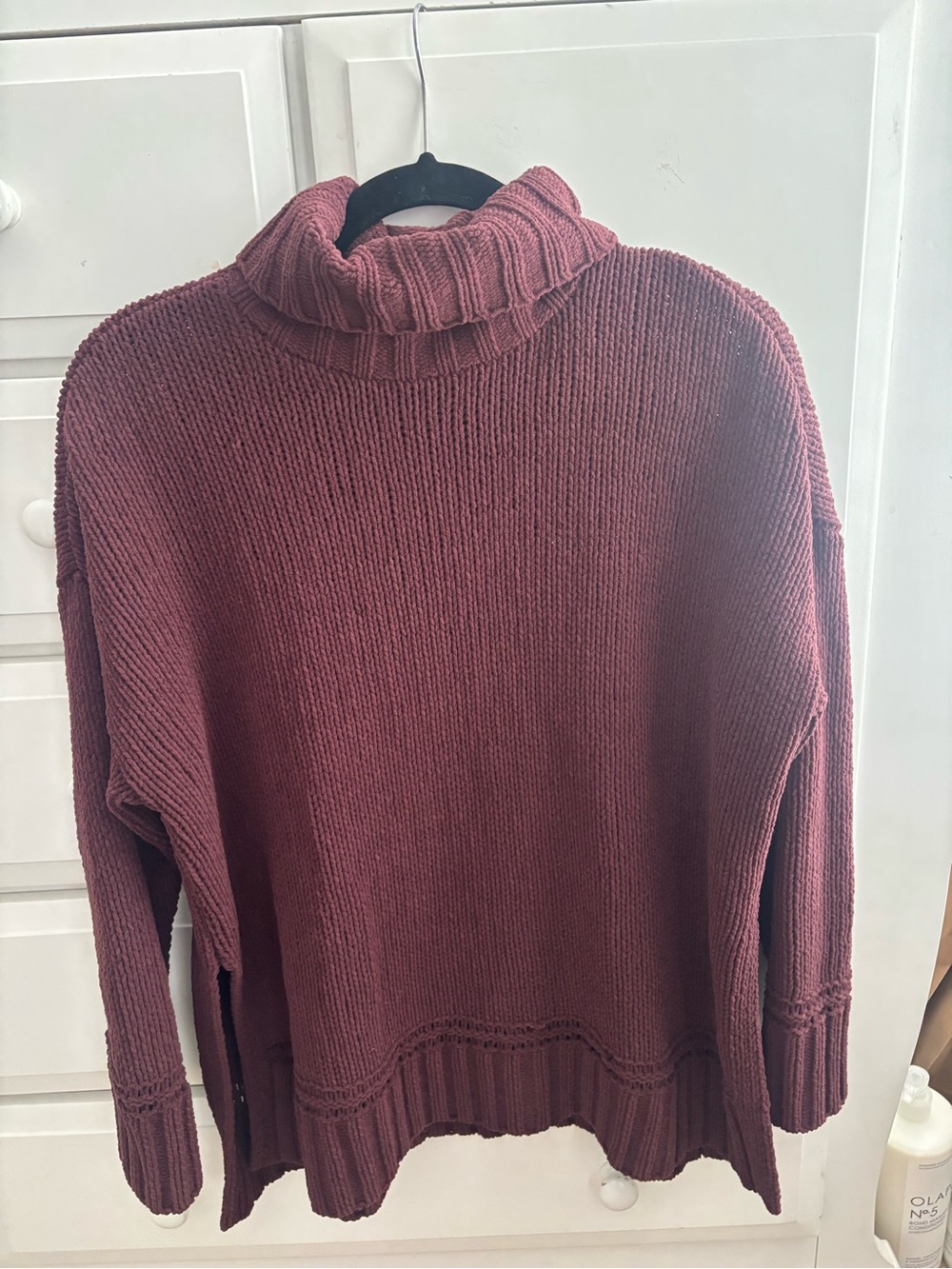 aerie Ribbed Turtleneck Sweater in Mauve size small but is oversized